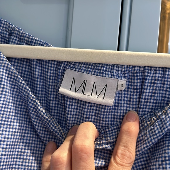 MLM off the shoulder mini dress- blue Gingham - Picture 2 of 2